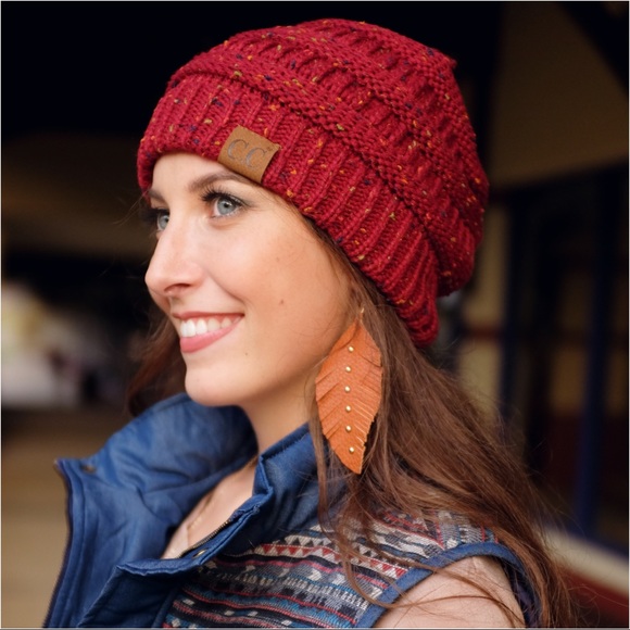 Burgundy Confetti CC Beanie - Picture 5 of 6